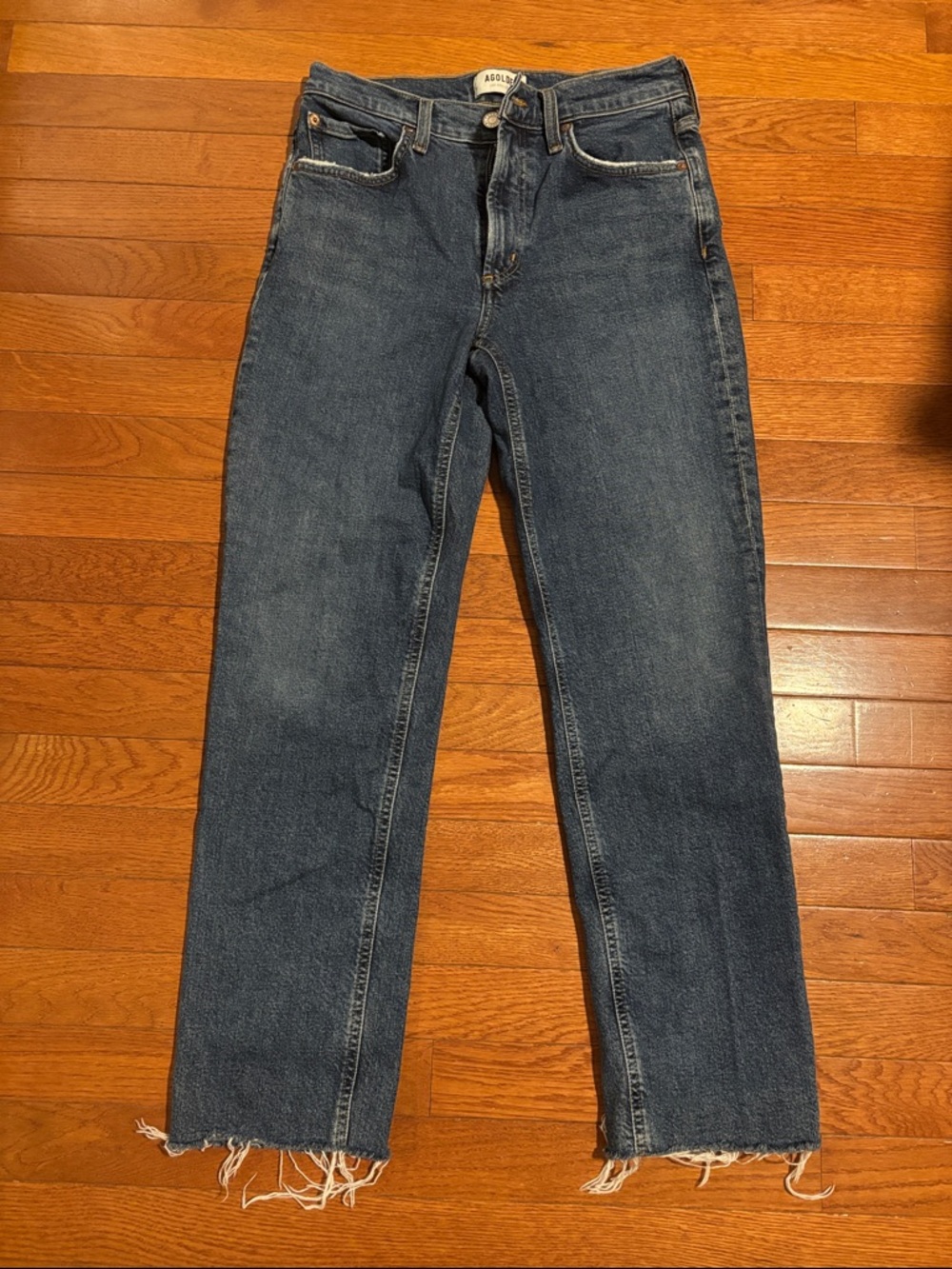 Agolde Straight Leg Raw Hem Jeans